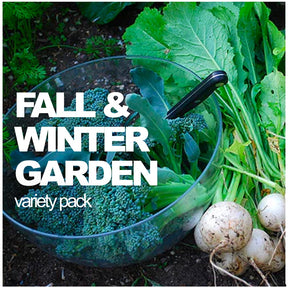 All-in-One Fall and Winter Seed Variety Pack by SeedsNow-SeedBanks, showcasing a diverse selection of seed packets for seasonal planting.