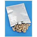 Photograph of 6x8 inch Mylar Seed Saver Bags by Mylar Bag, showing shiny silver storage bags for preserving seeds.
